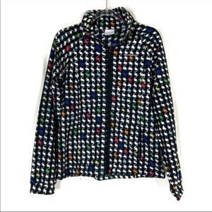 Columbia | Black & White Multi-Color Houndstooth Fleece Full Zip Jacket